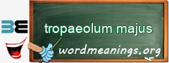 WordMeaning blackboard for tropaeolum majus